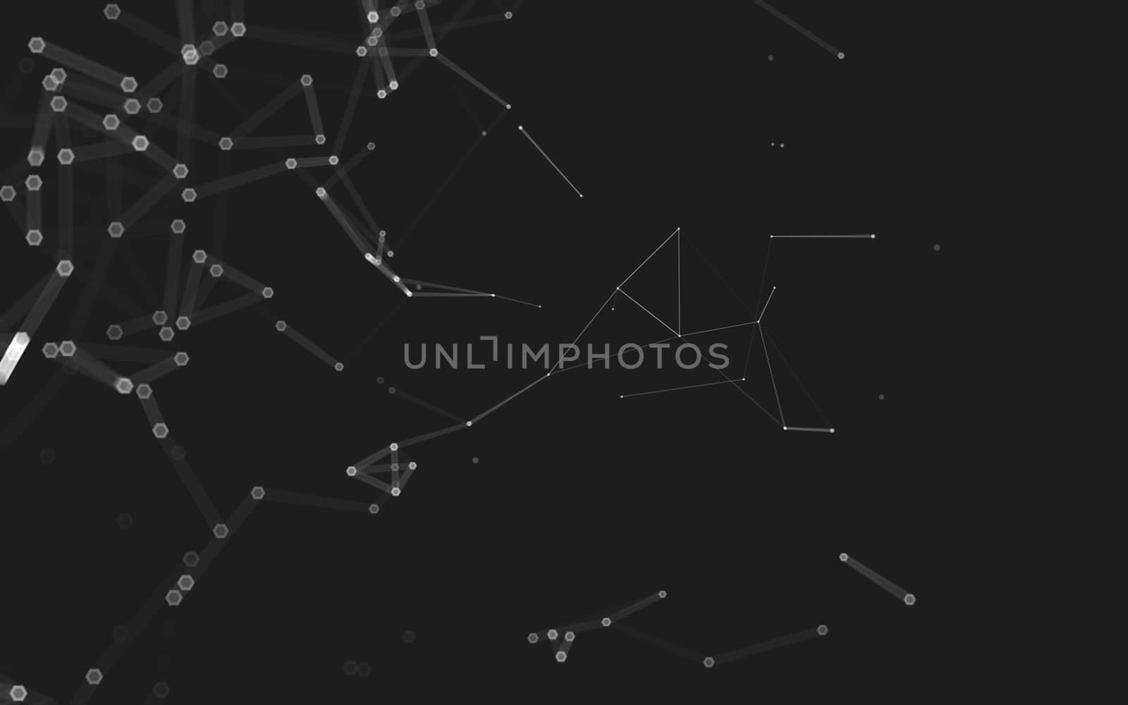 Abstract polygonal space low poly dark background, 3d rendering by teerawit