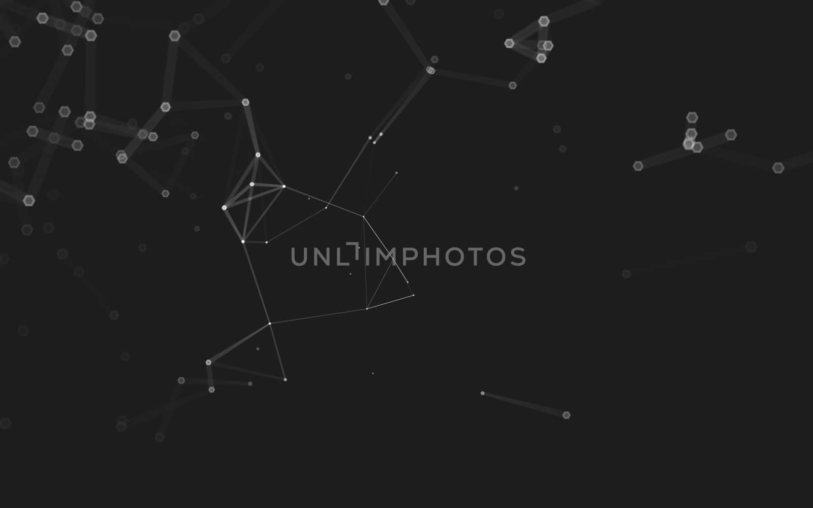 Abstract polygonal space low poly dark background with connecting dots and lines. Connection structure. 3d rendering