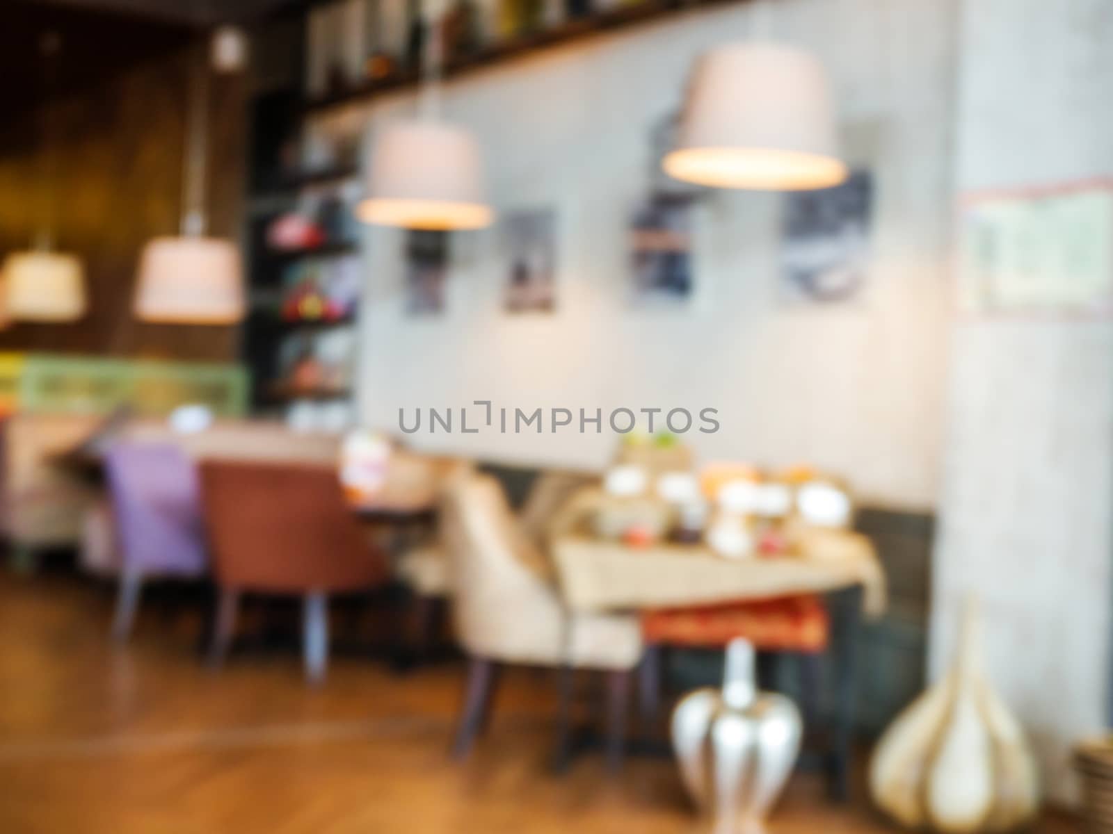 Blurred coffee shop or cafe or restaurant as background