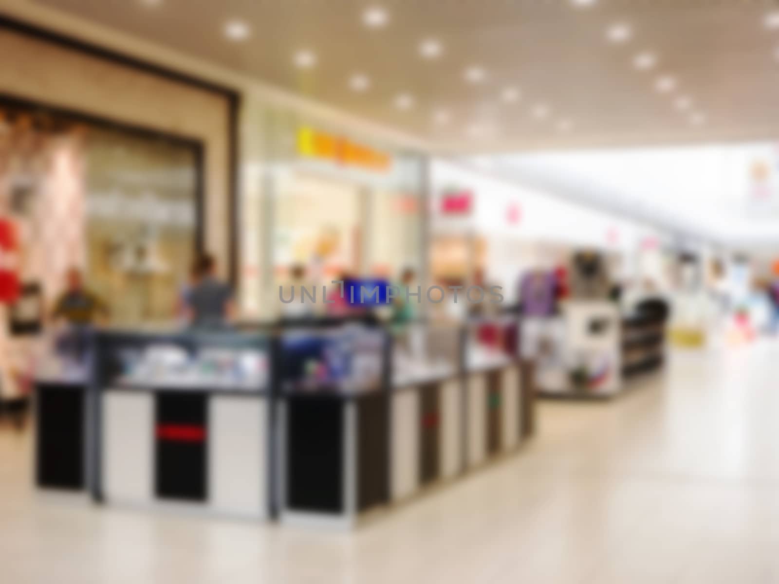 Abstract blurred shopping mall hall as background