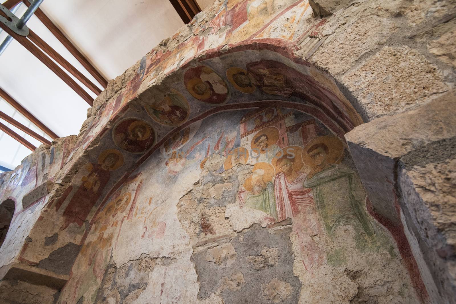 Demre, Turkey - July, 2015: Fresco in the Church of St. Nicholas in Demre, Turkey