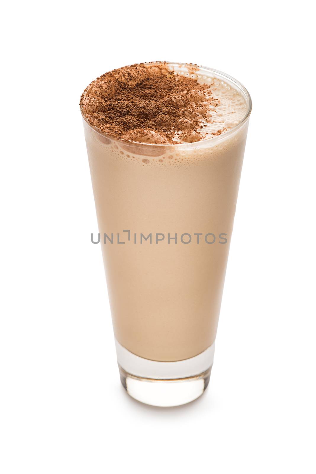 Coffee and milk coctail isolated on a white background