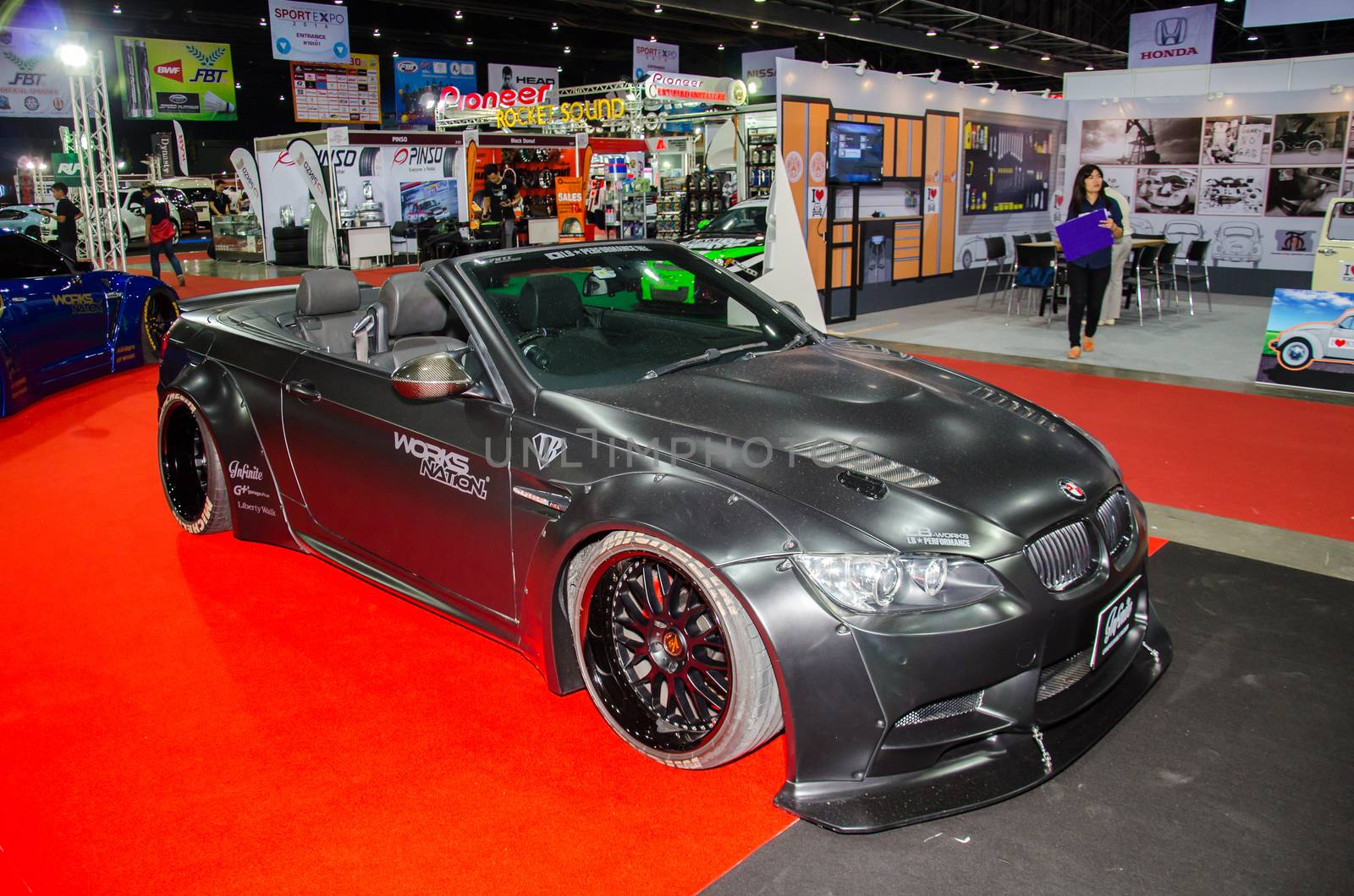 NONTHABURI - JUNE 22 : BMW car on display at Bangkok International Auto Salon 2016 Exciting Modified Car Show on June 22, 2016 in Nonthaburi, Thailand.