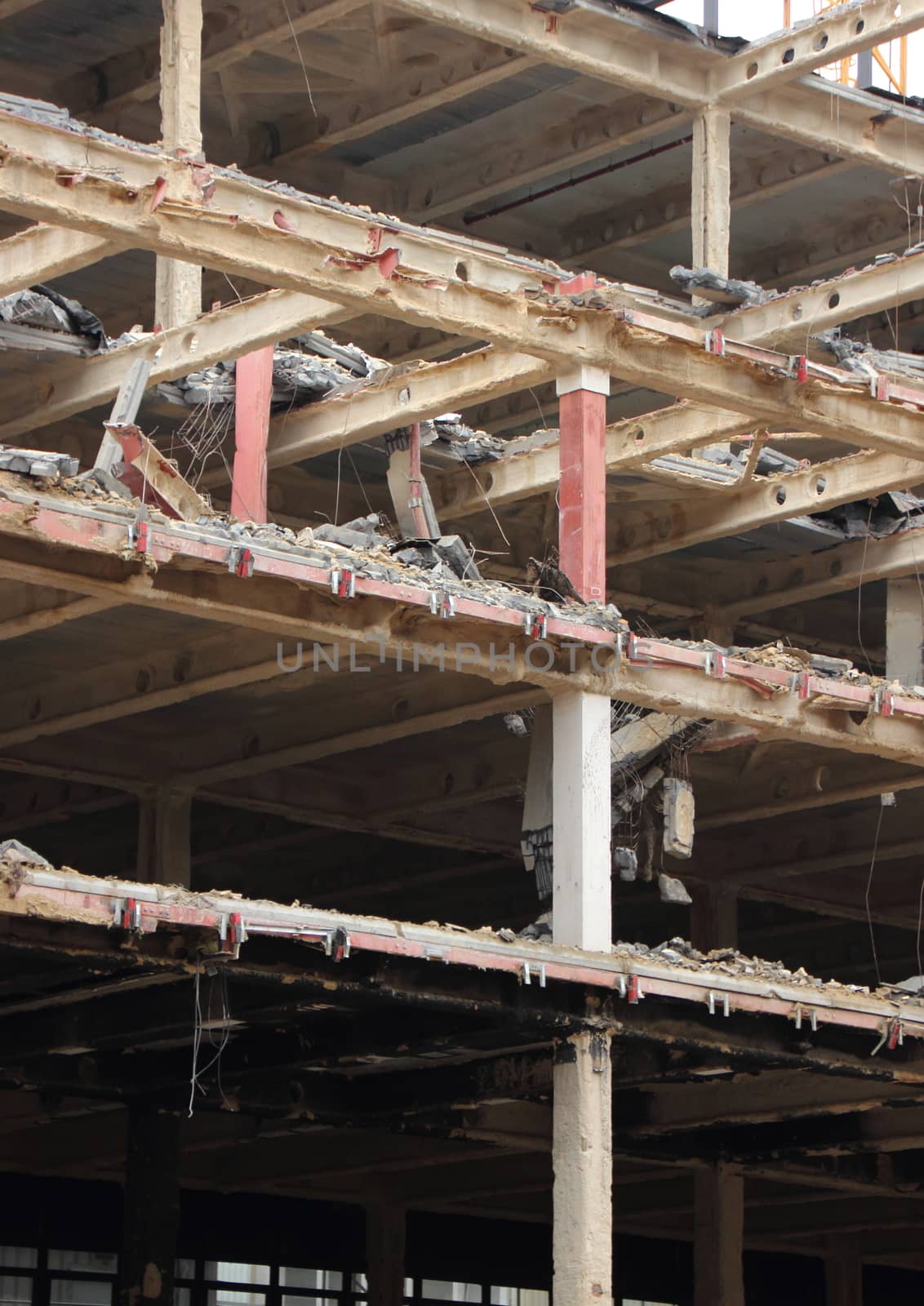 Demolition of obsolete Business Building with Open removed Facade