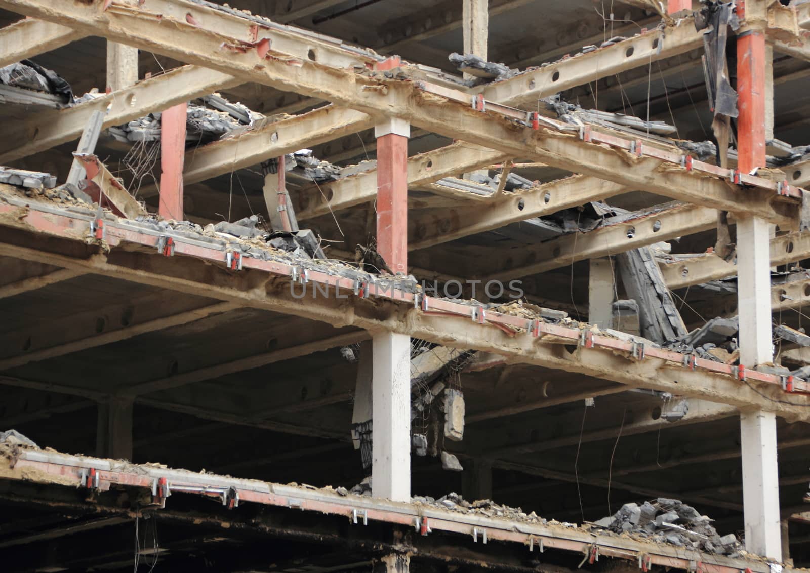 Demolition of obsolete Business Building with Open removed Facade