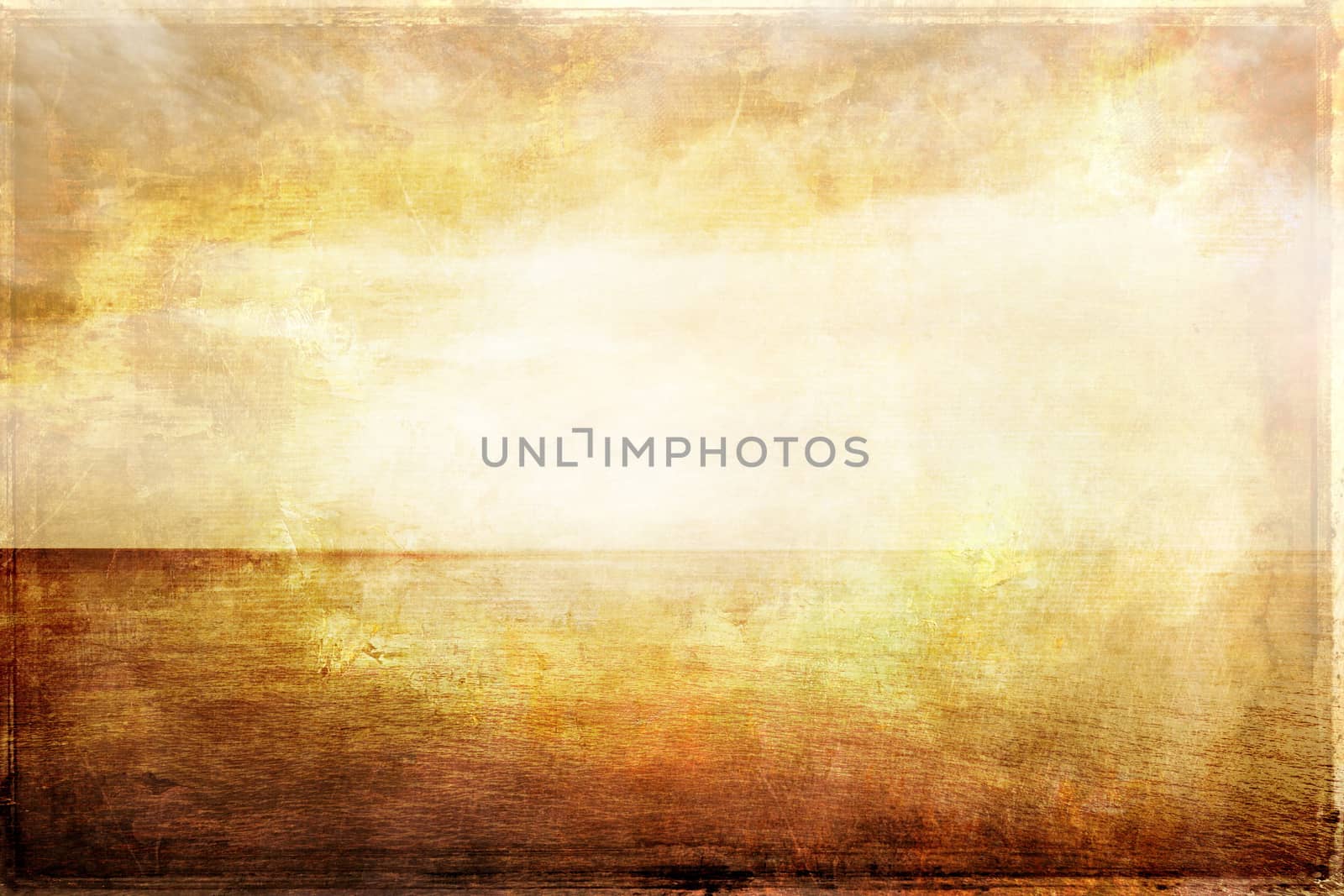 Grungy vintage image of light, sea and sky. Artistic background.