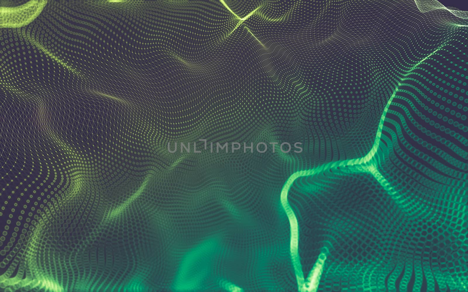 Abstract polygonal space low poly dark background with connecting dots and lines. Connection structure. 3d rendering