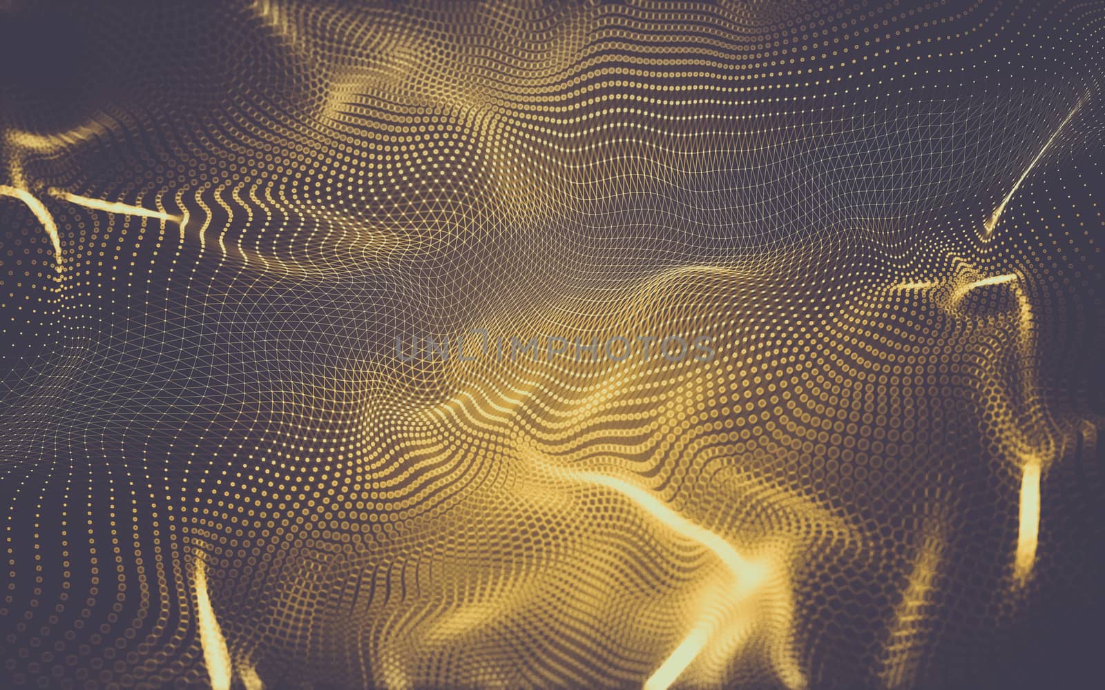 Abstract polygonal space low poly dark background with connecting dots and lines. Connection structure. 3d rendering