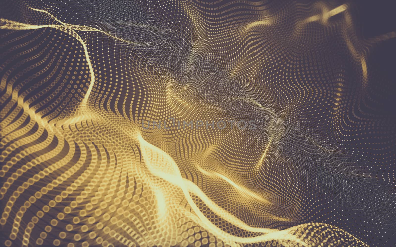 Abstract polygonal space low poly dark background with connecting dots and lines. Connection structure. 3d rendering