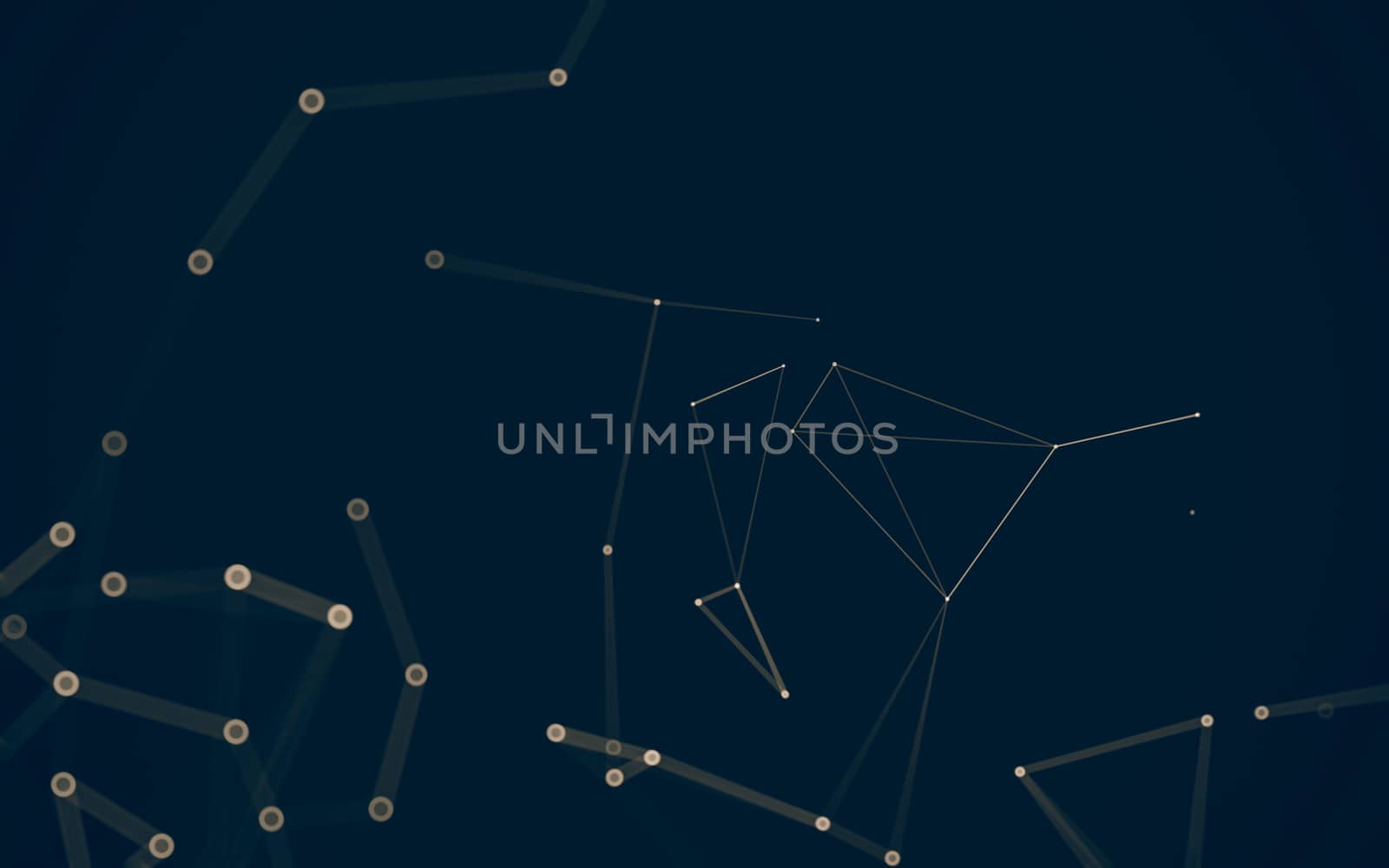 Abstract polygonal space low poly dark background with connecting dots and lines. Connection structure. 3d rendering