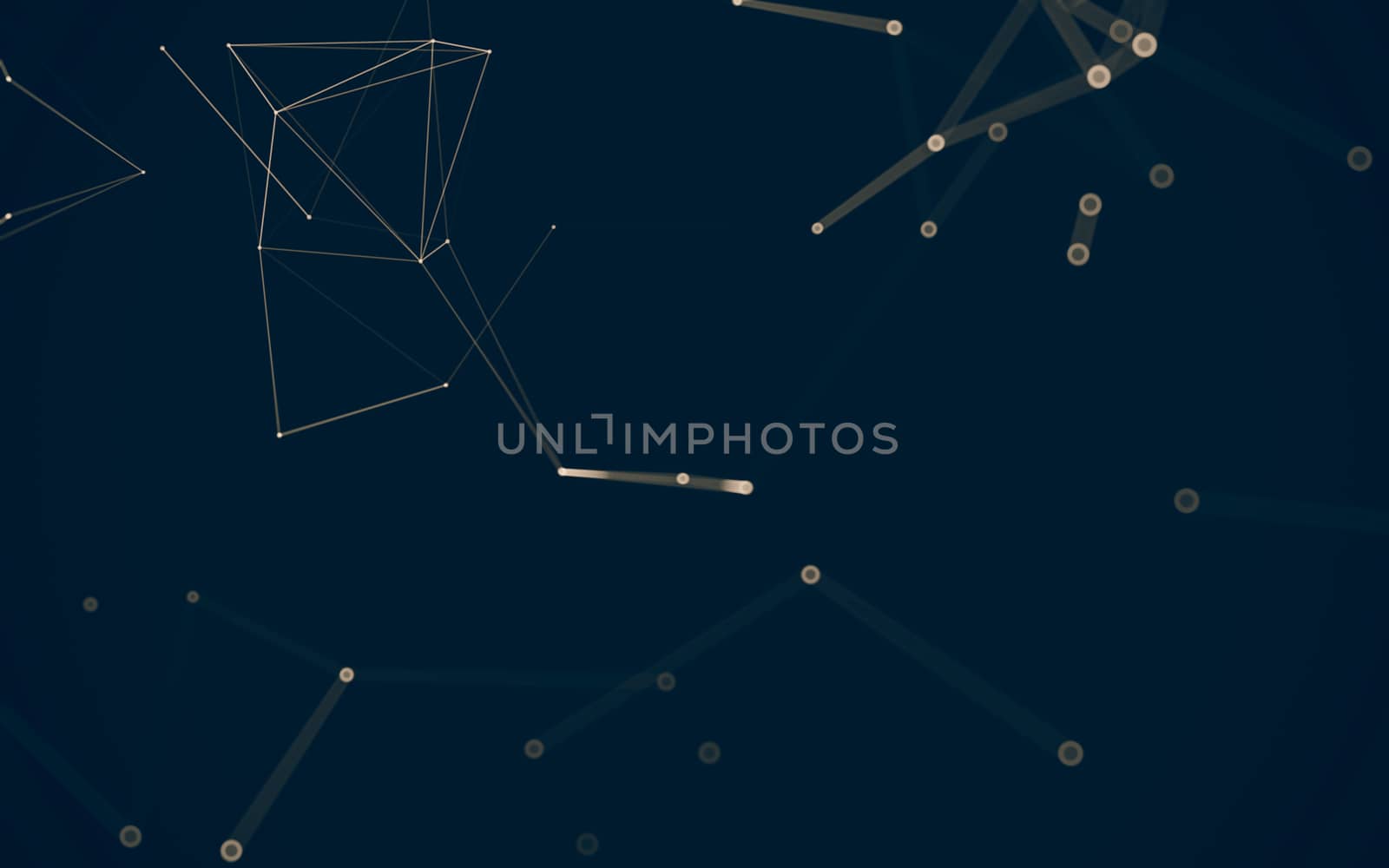 Abstract polygonal space low poly dark background with connecting dots and lines. Connection structure. 3d rendering