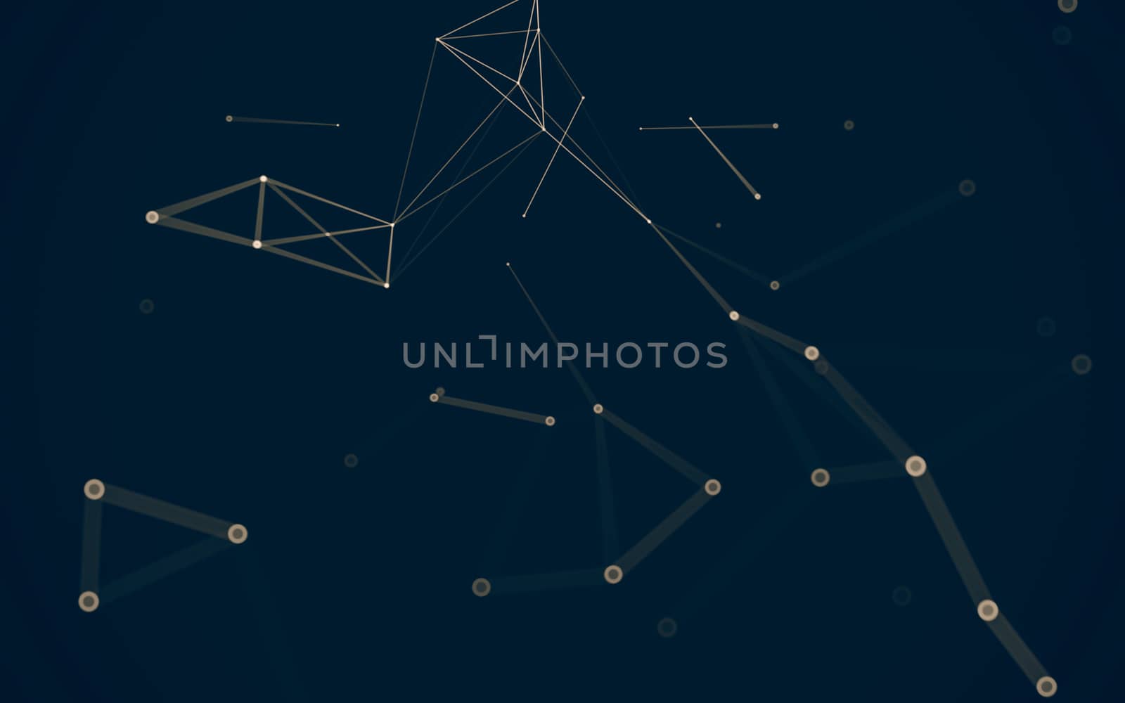 Abstract polygonal space low poly dark background with connecting dots and lines. Connection structure. 3d rendering