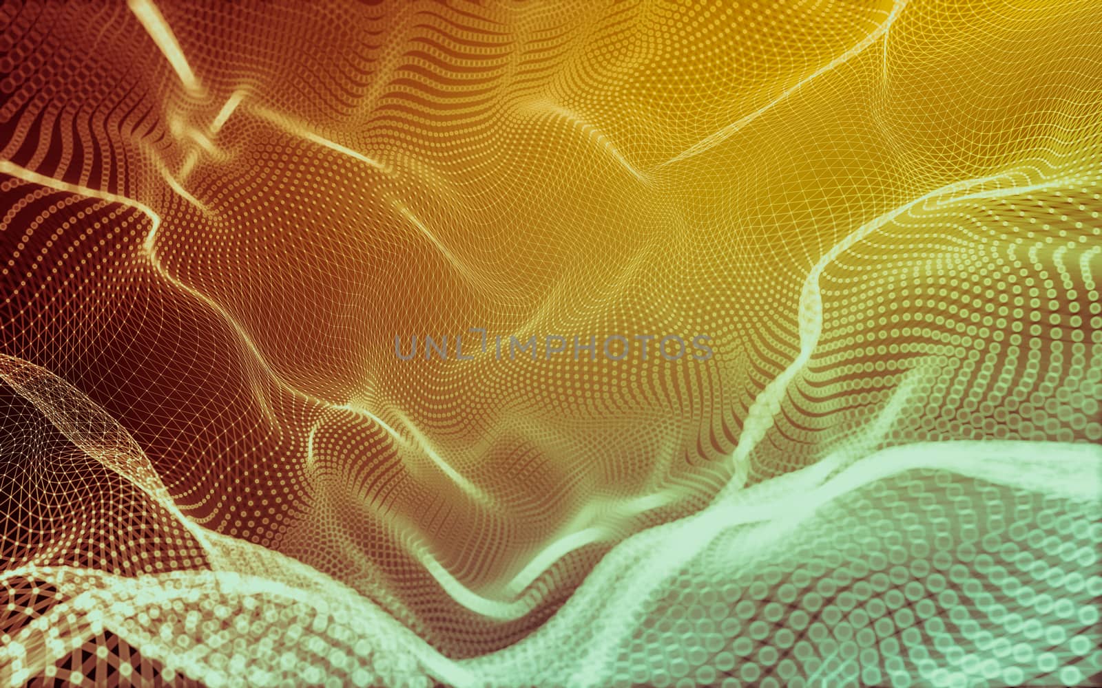 Abstract polygonal space low poly dark background, 3d rendering by teerawit