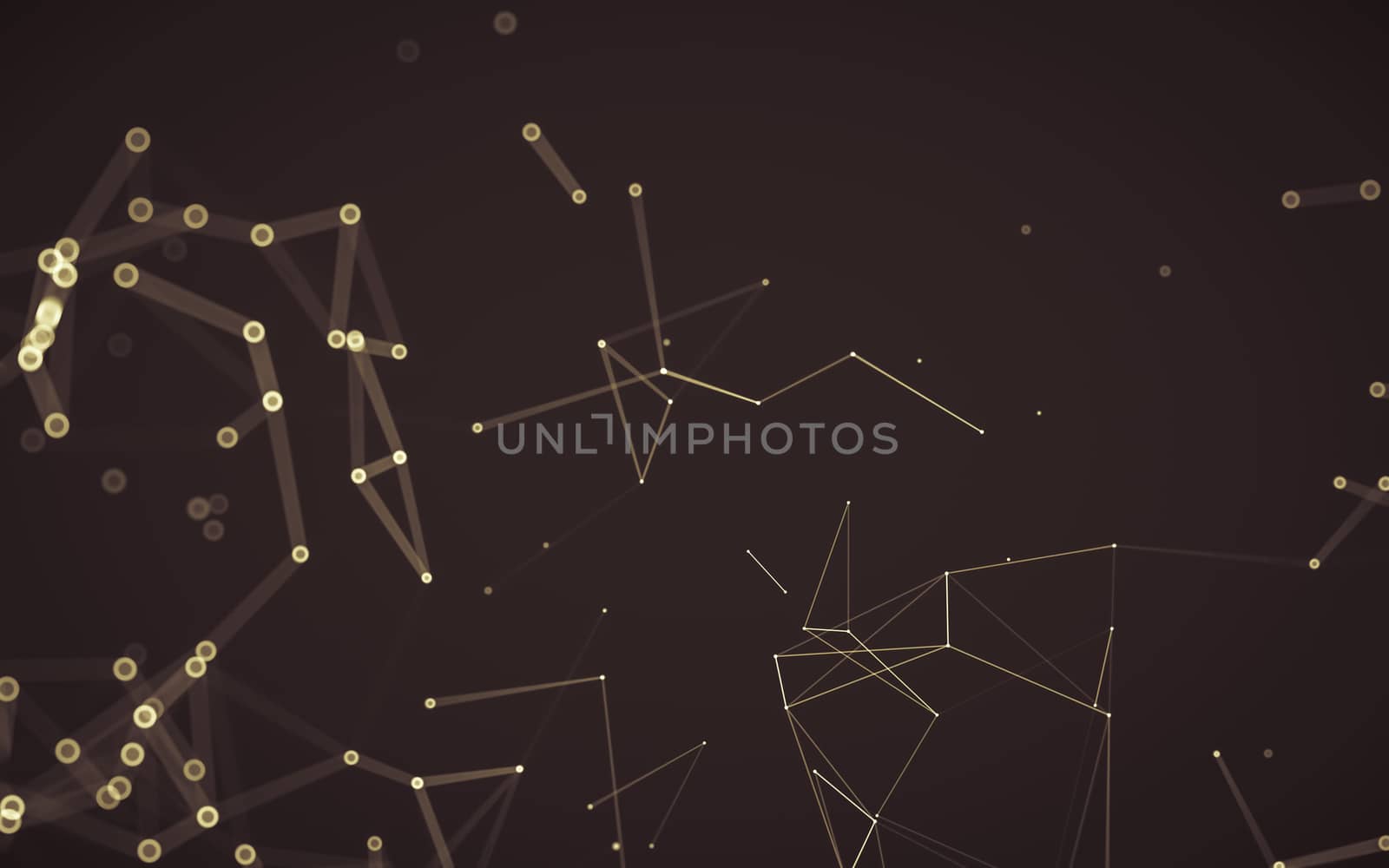 Abstract polygonal space low poly dark background with connecting dots and lines. Connection structure. 3d rendering