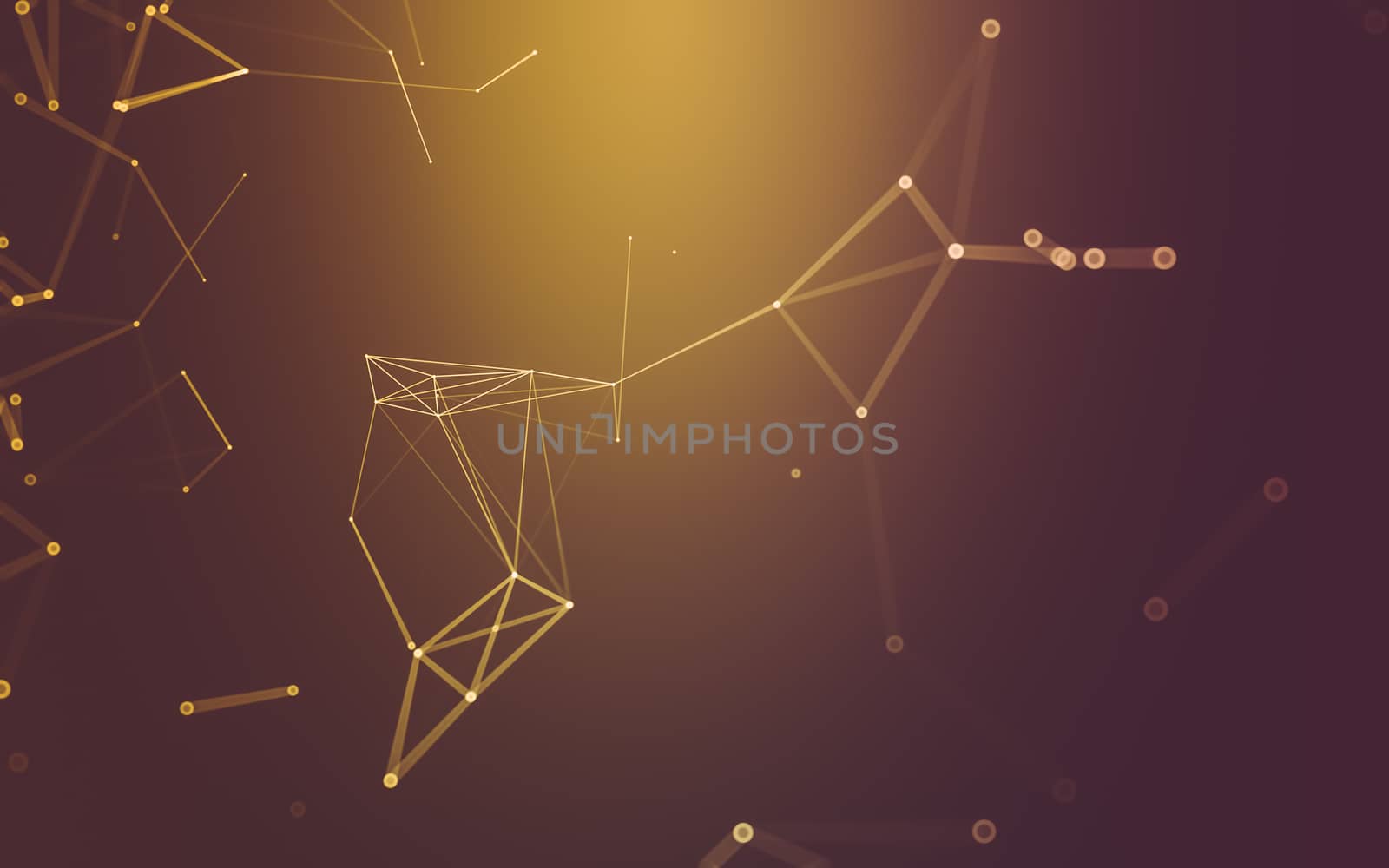 Abstract polygonal space low poly dark background, 3d rendering by teerawit