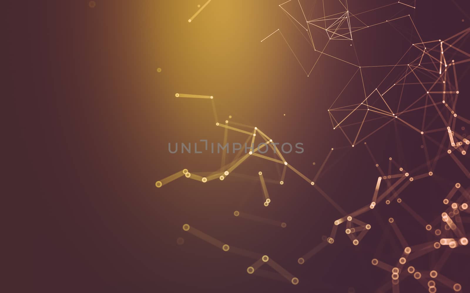 Abstract polygonal space low poly dark background with connecting dots and lines. Connection structure. 3d rendering