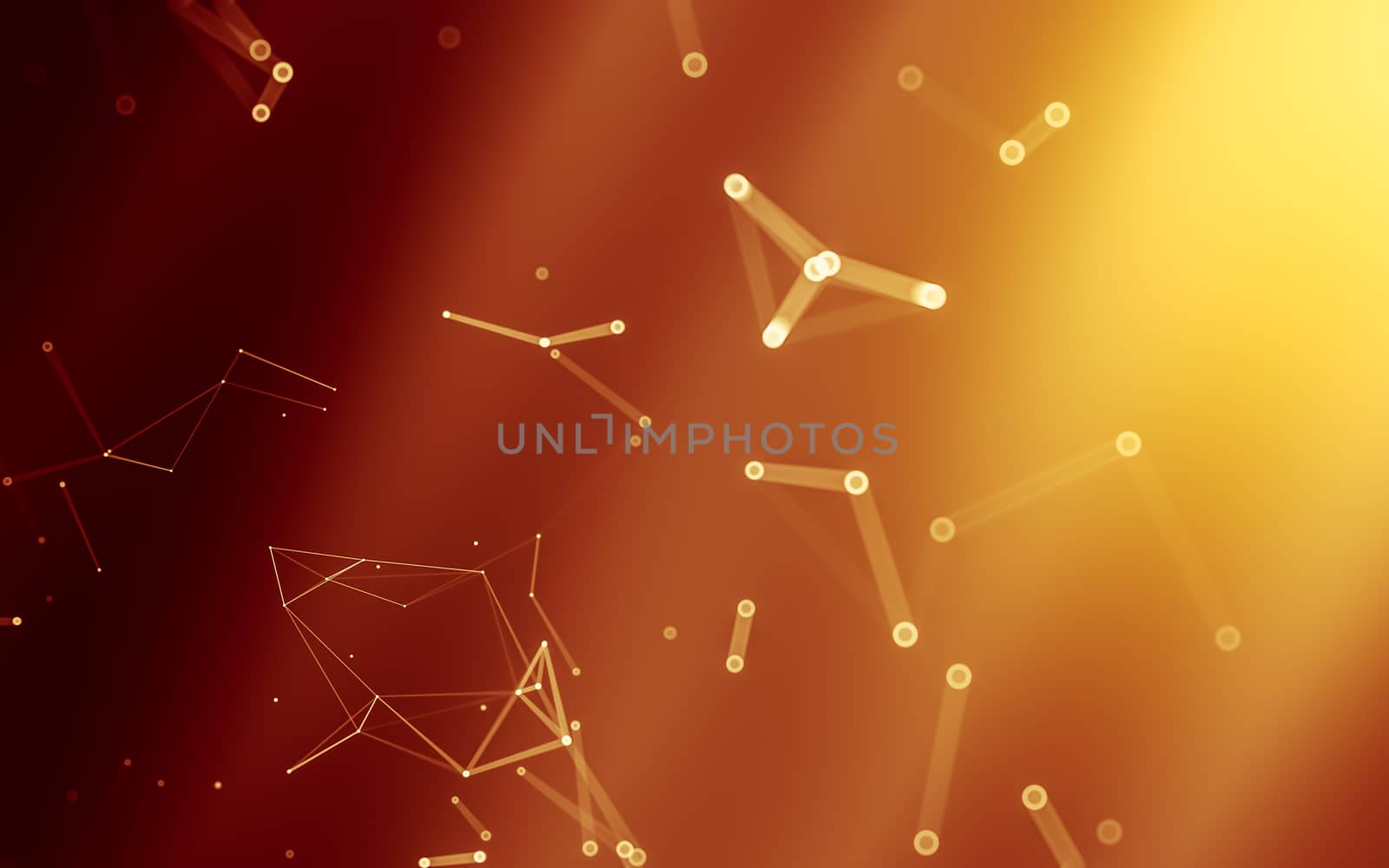 Abstract polygonal space low poly dark background with connecting dots and lines. Connection structure. 3d rendering