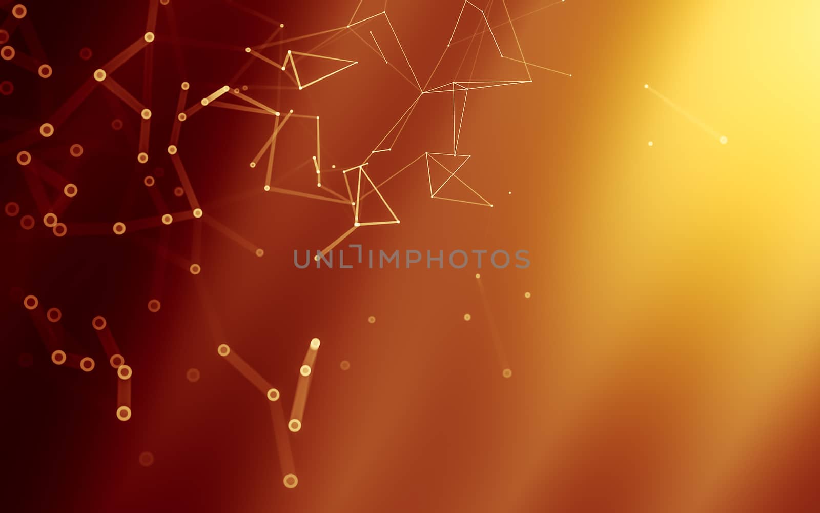 Abstract polygonal space low poly dark background, 3d rendering by teerawit