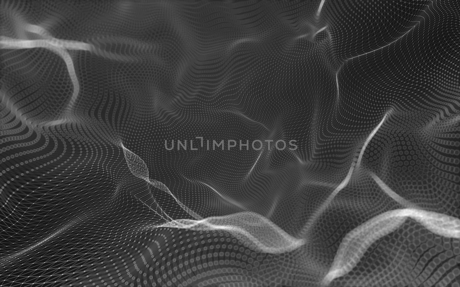 Abstract polygonal space low poly dark background, 3d rendering by teerawit