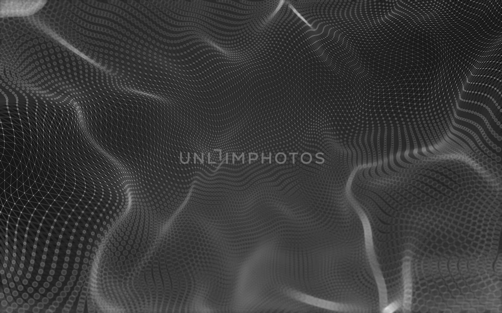 Abstract polygonal space low poly dark background with connecting dots and lines. Connection structure. 3d rendering