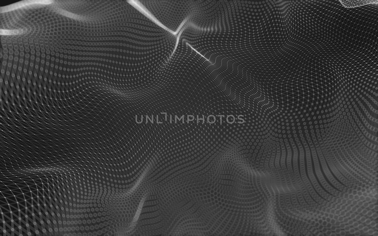 Abstract polygonal space low poly dark background with connecting dots and lines. Connection structure. 3d rendering