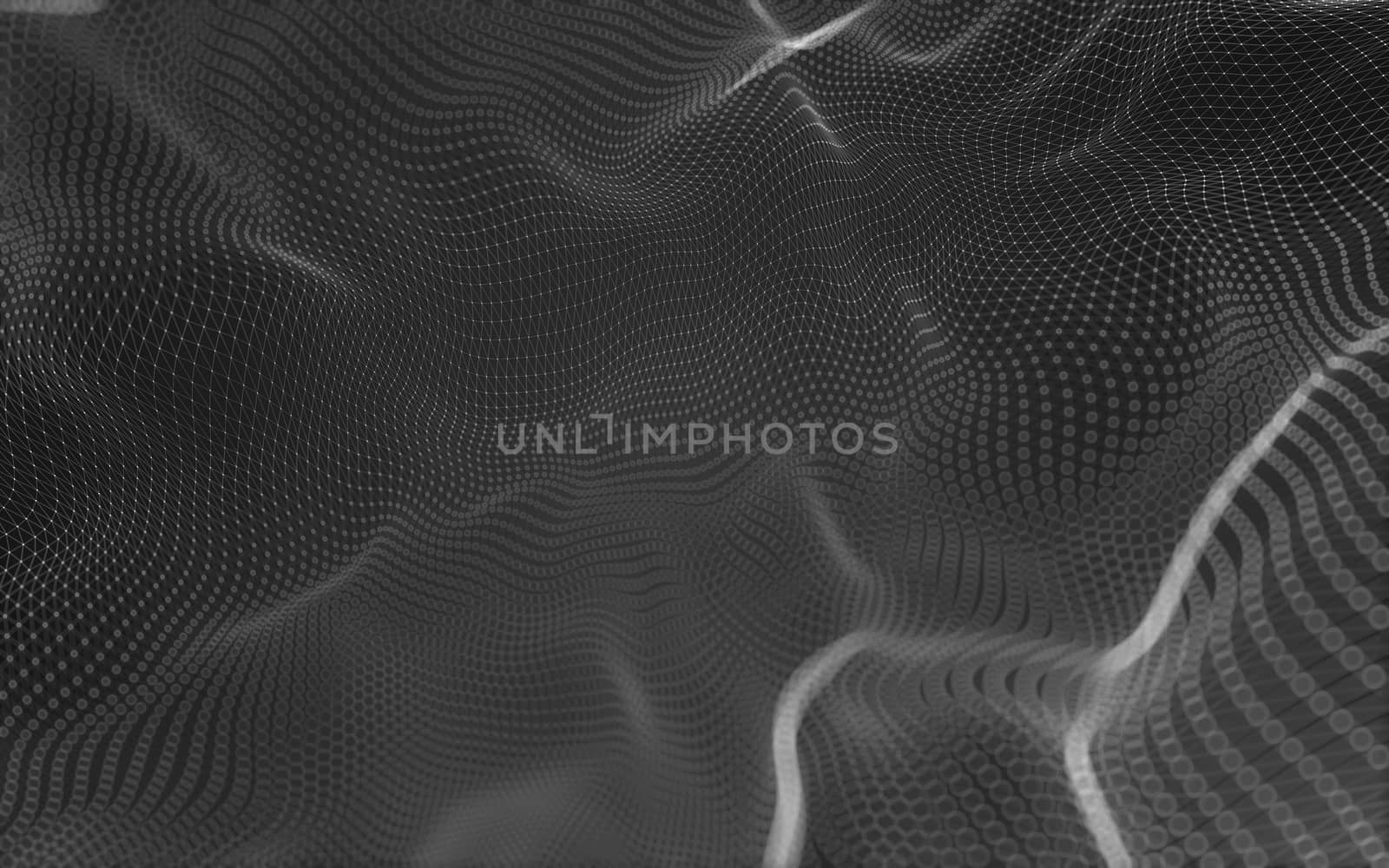 Abstract polygonal space low poly dark background with connecting dots and lines. Connection structure. 3d rendering