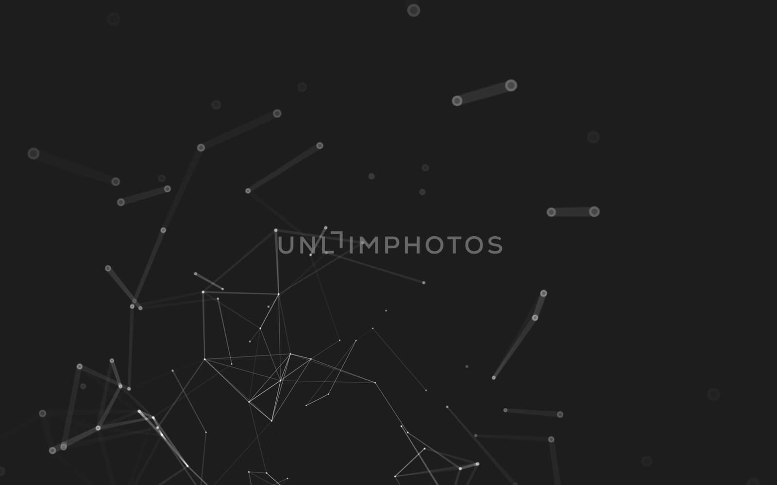 Abstract polygonal space low poly dark background with connecting dots and lines. Connection structure. 3d rendering