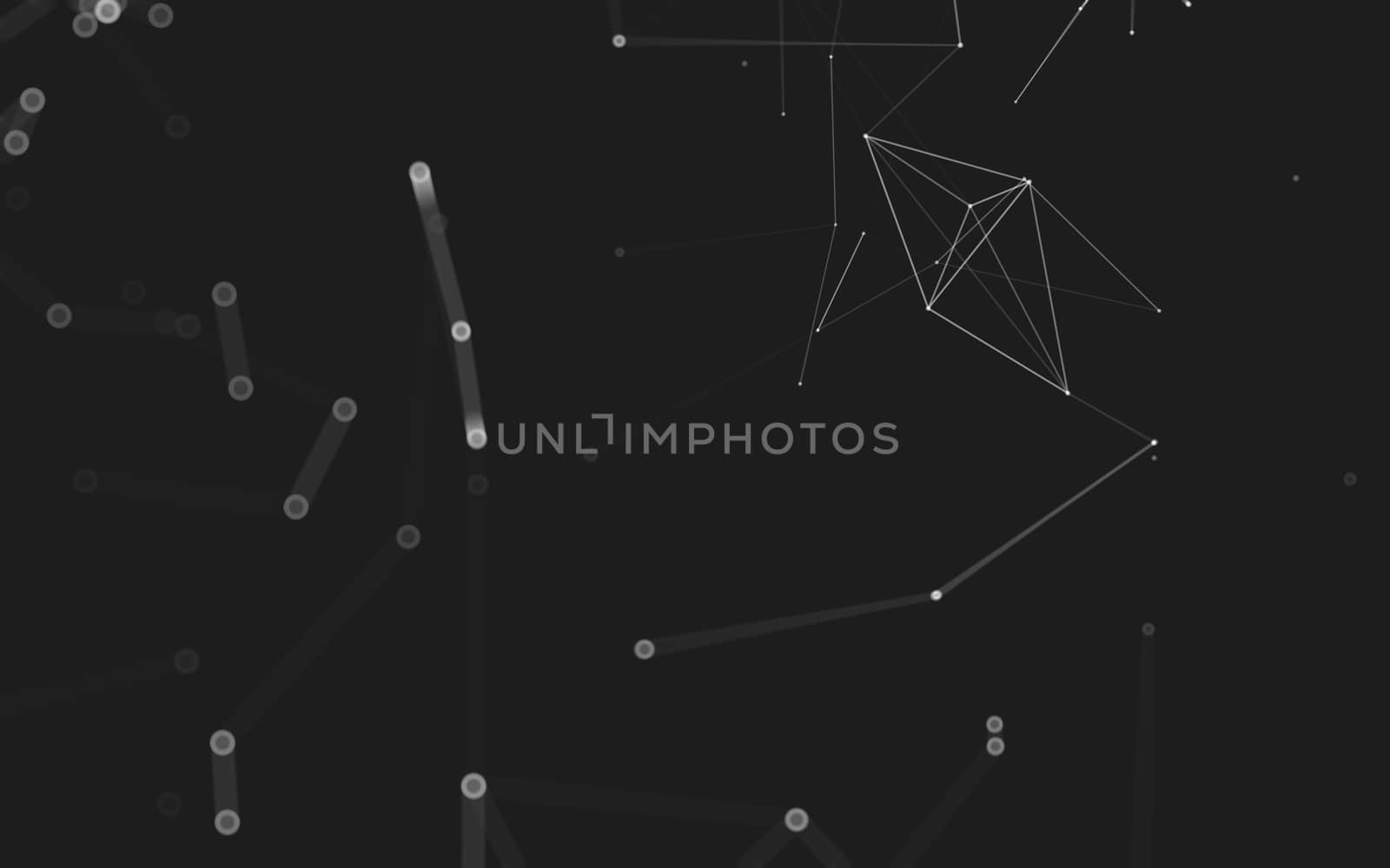 Abstract polygonal space low poly dark background with connecting dots and lines. Connection structure. 3d rendering