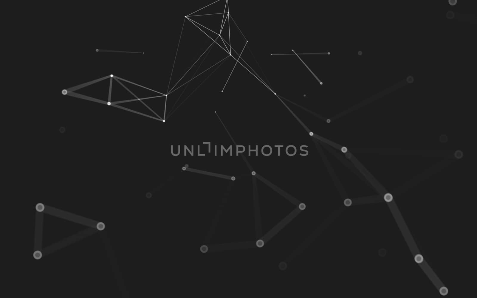 Abstract polygonal space low poly dark background with connecting dots and lines. Connection structure. 3d rendering