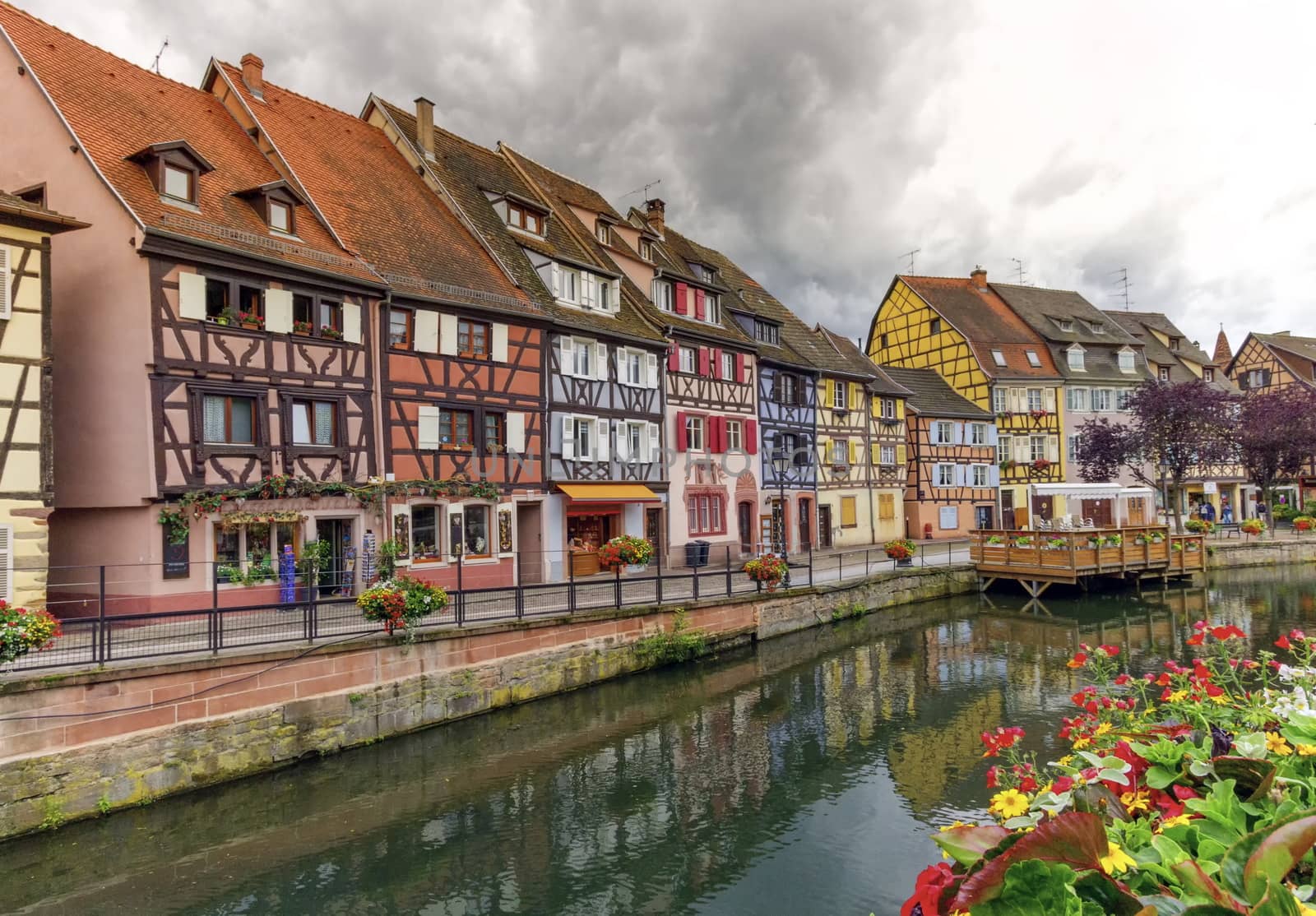 Famous traditional colorful houses in Little Venice, petite Venise, Colmar, Alsace, France