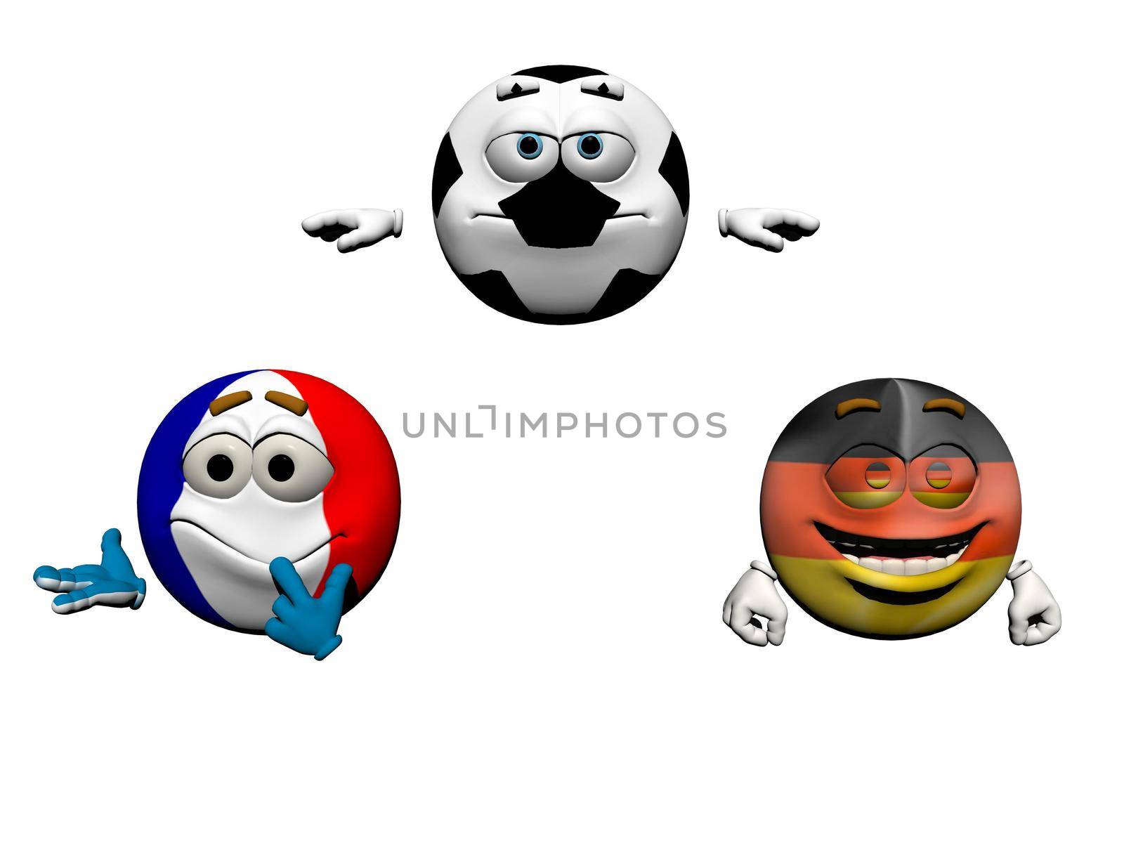 tree emoticon soccer France Allemagne it isolated in white background