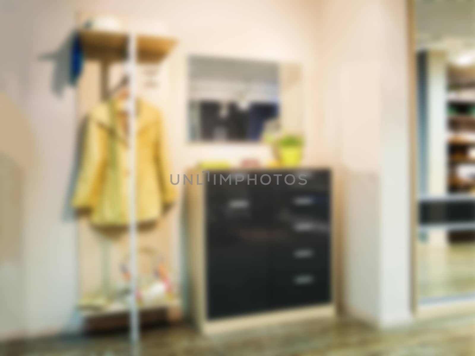Blur in modern apartment interior as background