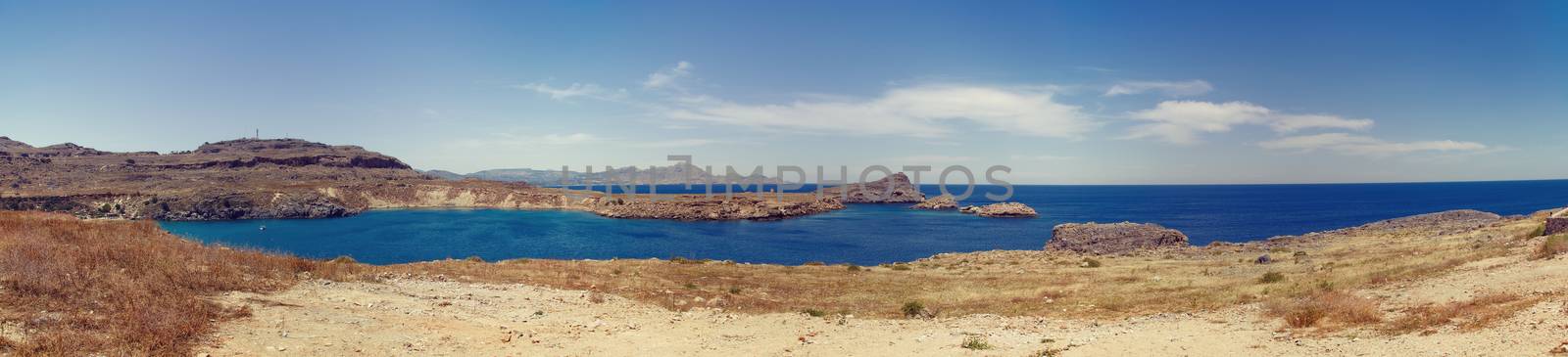 Lindos bay panorama by vicnt