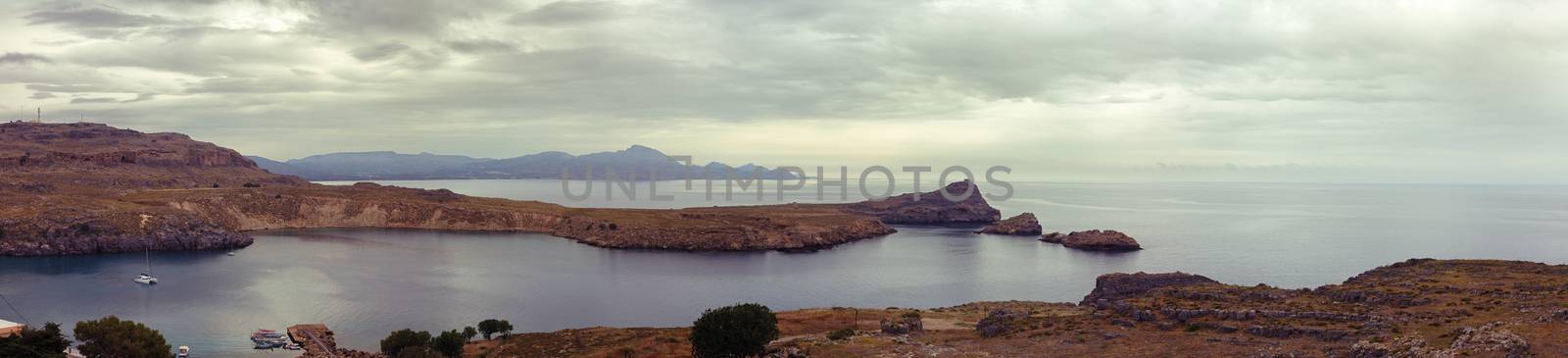 Lindos bay panorama by vicnt