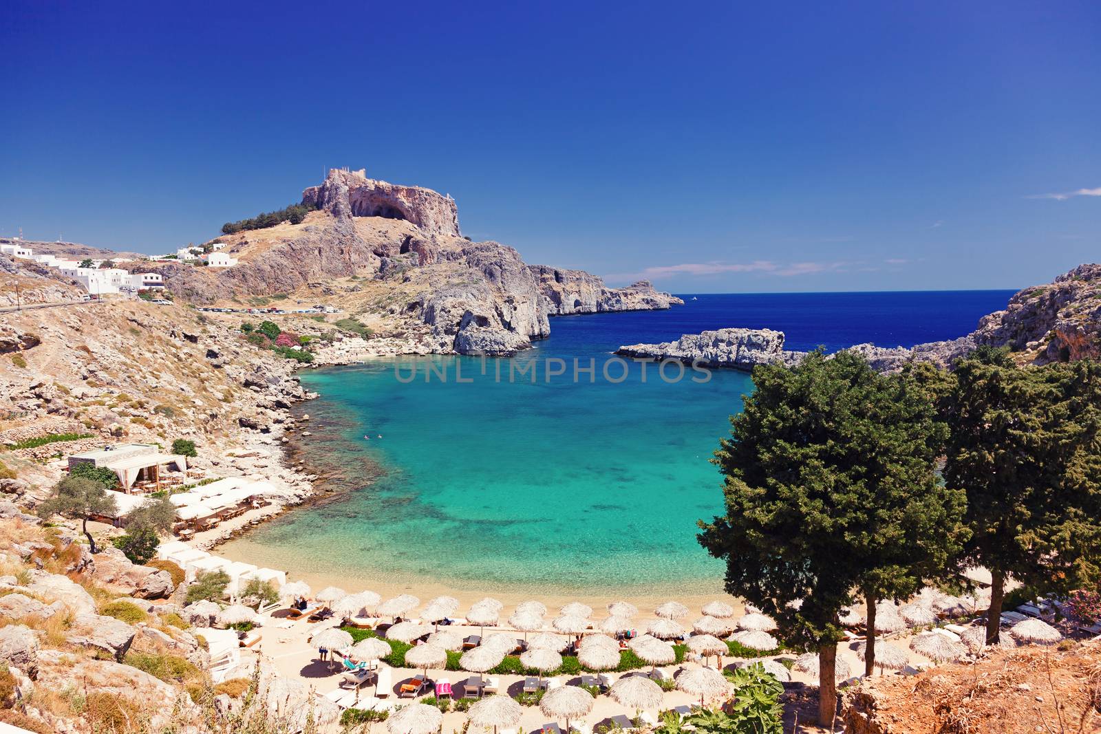 St. Paul's Bay in Lindos, Rhodes, Greece