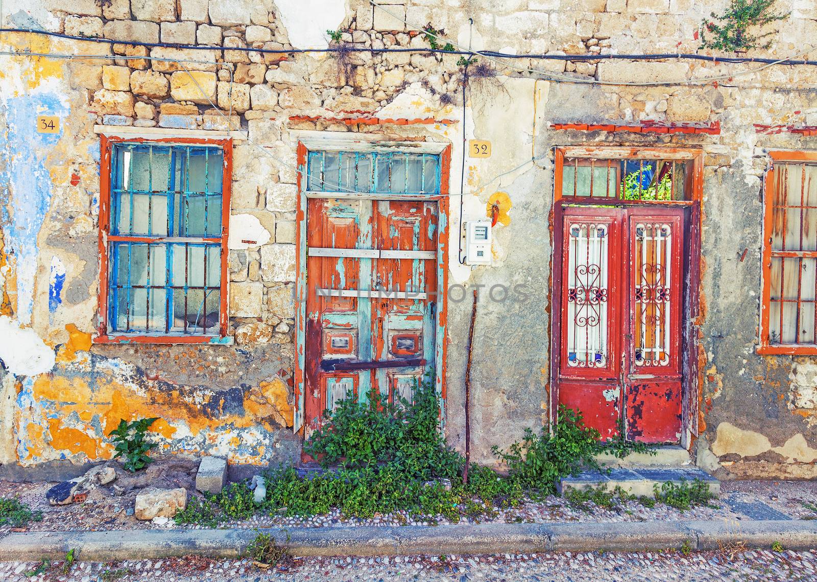 Photo of the old town  house, Rhodes island, Greece