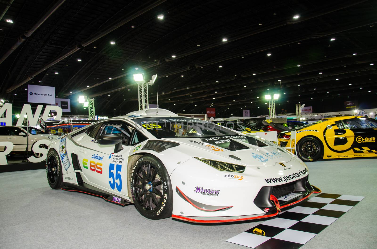 NONTHABURI - JUNE 22 : Lamborghini car on display at Bangkok International Auto Salon 2016 Exciting Modified Car Show on June 22, 2016 in Nonthaburi, Thailand.