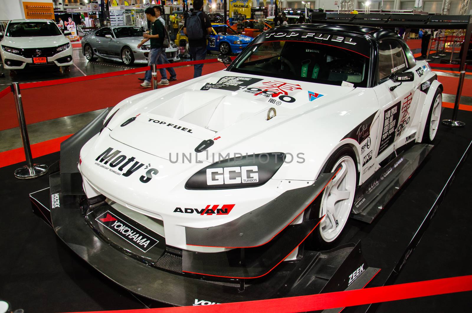 NONTHABURI - JUNE 22 : Honda S 2000 Top fuel car on display at Bangkok International Auto Salon 2016 Exciting Modified Car Show on June 22, 2016 in Nonthaburi, Thailand.