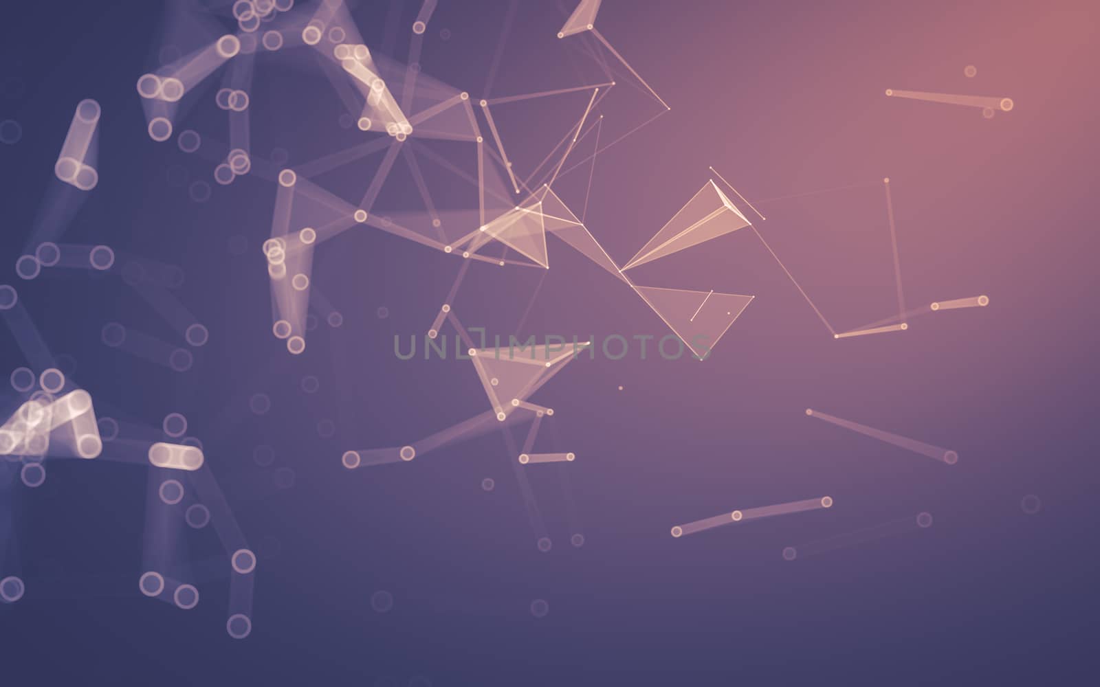 Abstract polygonal space low poly dark background, 3d rendering by teerawit