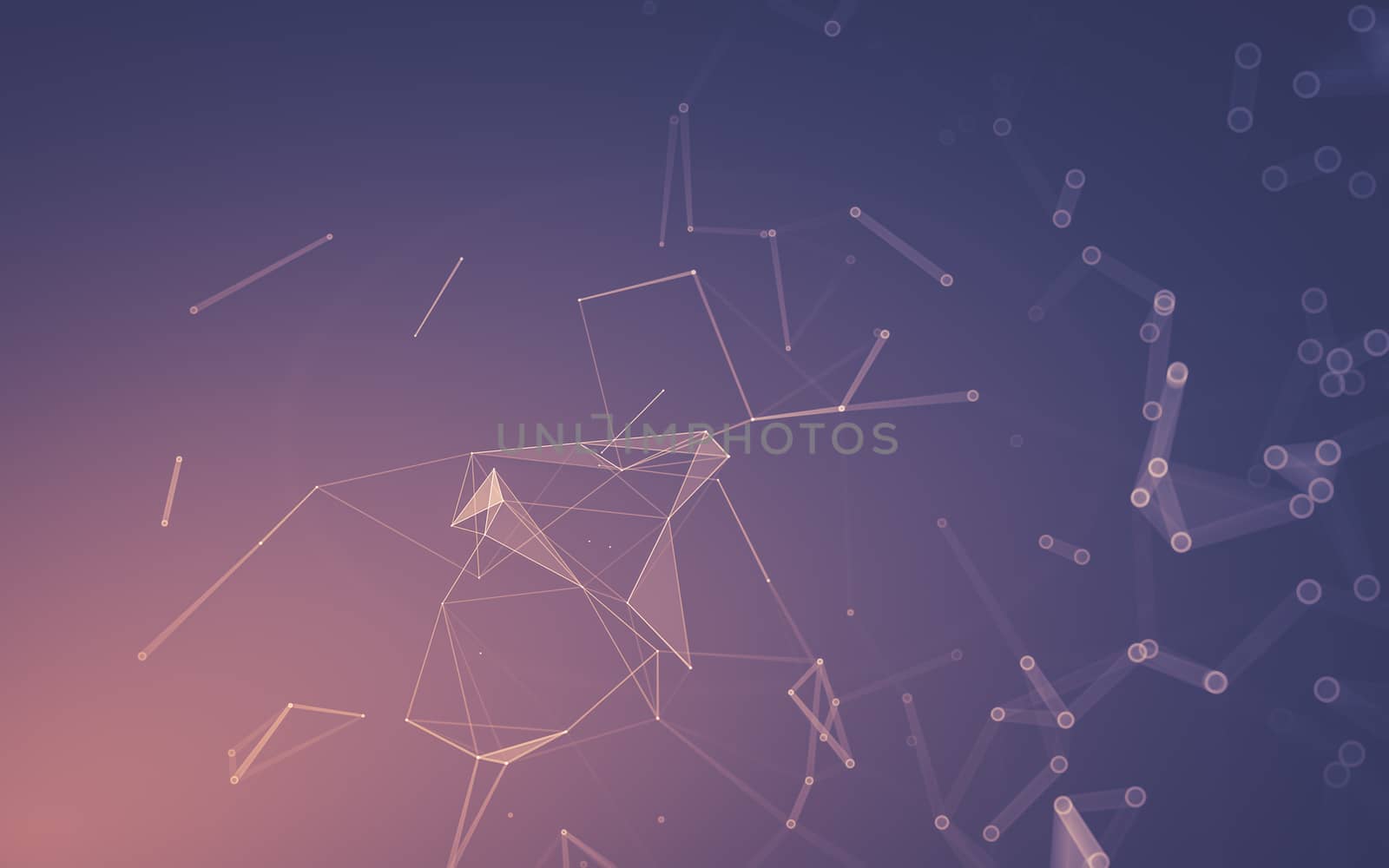 Abstract polygonal space low poly dark background, 3d rendering by teerawit