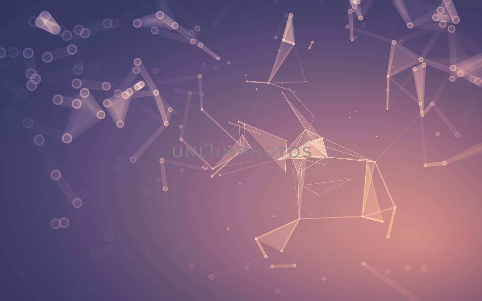 Abstract polygonal space low poly dark background with connecting dots and lines. Connection structure. 3d rendering