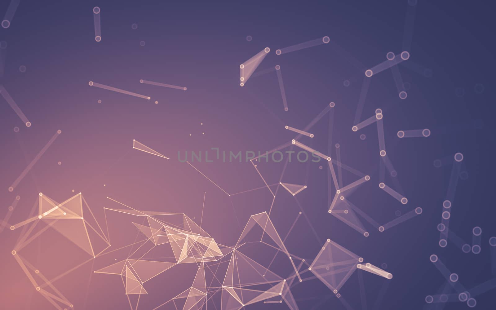 Abstract polygonal space low poly dark background with connecting dots and lines. Connection structure. 3d rendering