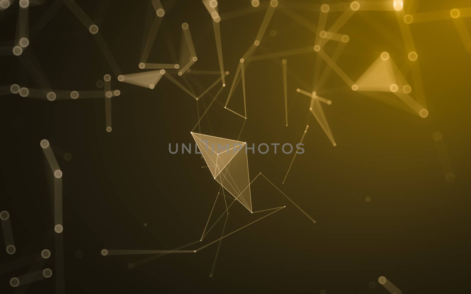 Abstract polygonal space low poly dark background, 3d rendering by teerawit