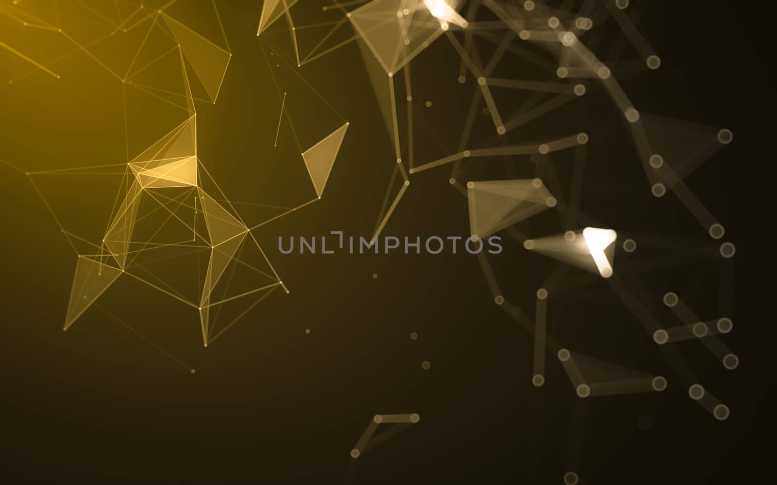 Abstract polygonal space low poly dark background, 3d rendering by teerawit