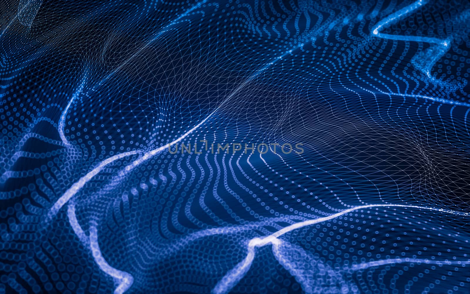 Abstract polygonal space low poly dark background with connecting dots and lines. Connection structure. 3d rendering