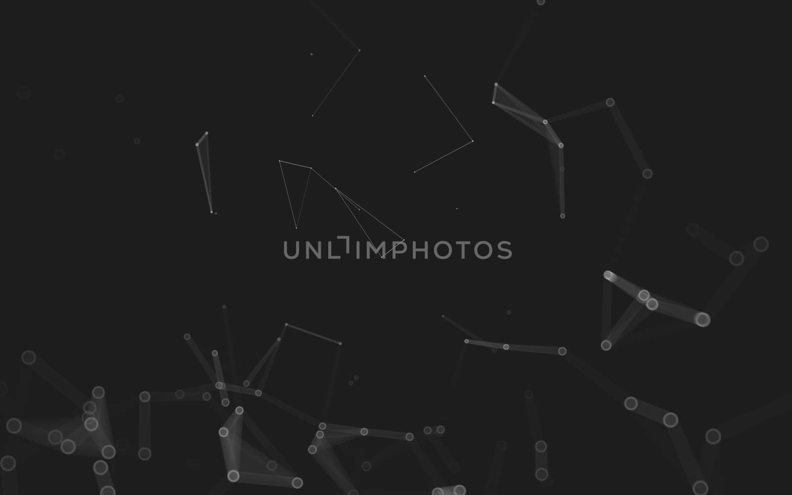 Abstract polygonal space low poly dark background with connecting dots and lines. Connection structure. 3d rendering