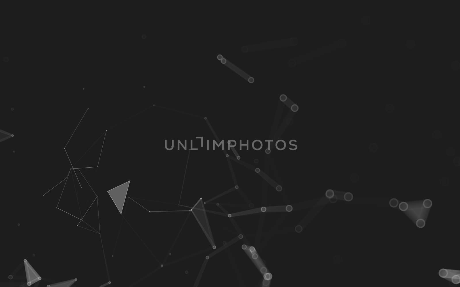 Abstract polygonal space low poly dark background with connecting dots and lines. Connection structure. 3d rendering