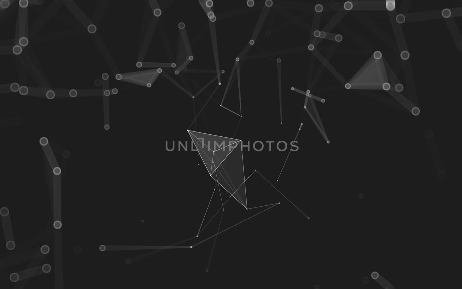 Abstract polygonal space low poly dark background with connecting dots and lines. Connection structure. 3d rendering