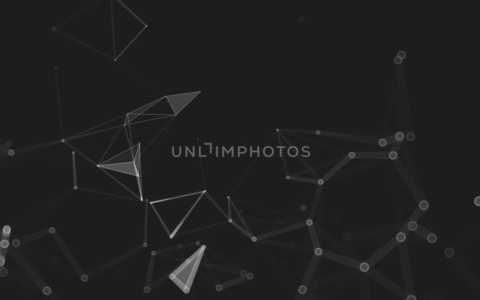 Abstract polygonal space low poly dark background with connecting dots and lines. Connection structure. 3d rendering