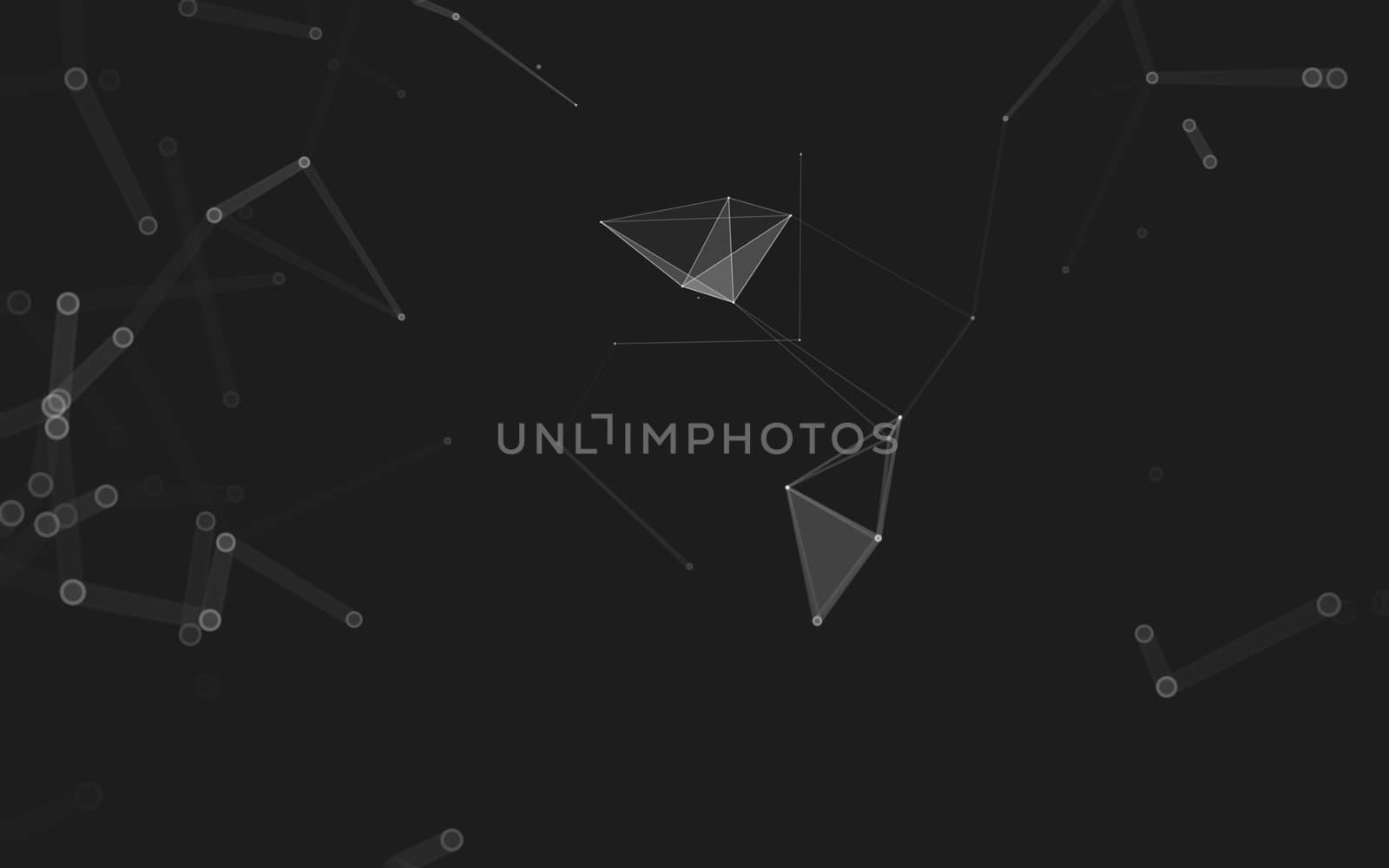 Abstract polygonal space low poly dark background, 3d rendering by teerawit